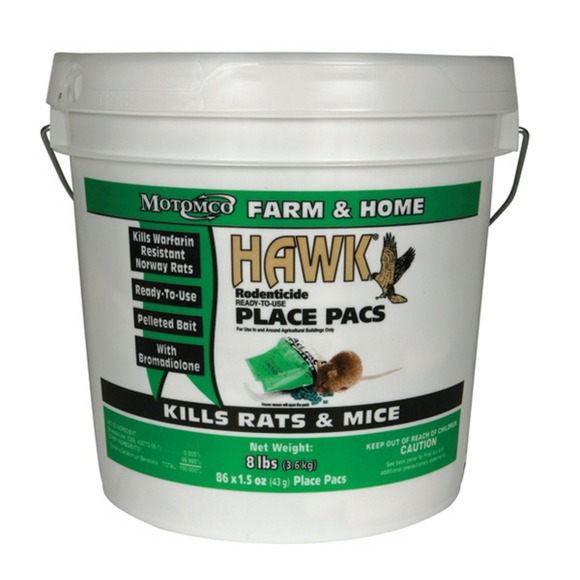 HAWK PLACE PACS RODENTICIDE (8 lbs)