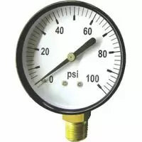 Green Leaf Standard Pressure Gauge, 100 psi, 1/4 in NPT, Brass (100 psi 1/4