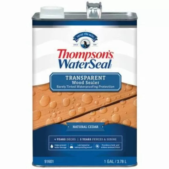 Thompson’s® WaterSeal® Transparent Wood Sealer 1 Gallon Natural Cedar (1 Gallon, Natural Cedar)
