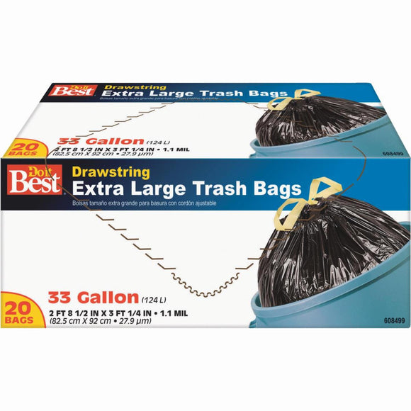 Do it Best 33 Gal. Extra Large Black Trash Bag (20-Count)