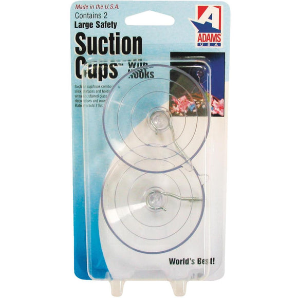 Adams 2-1/2 In. 8 Lb. Holding Capacity Suction Cup with Metal Hook (2-Pack)