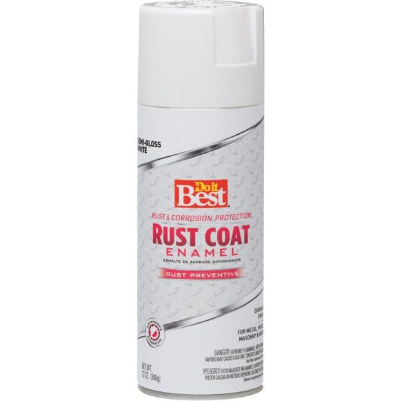 Do it Best Rust Coat Gloss Semi-Gloss White 12 Oz. Anti-Rust Spray Paint