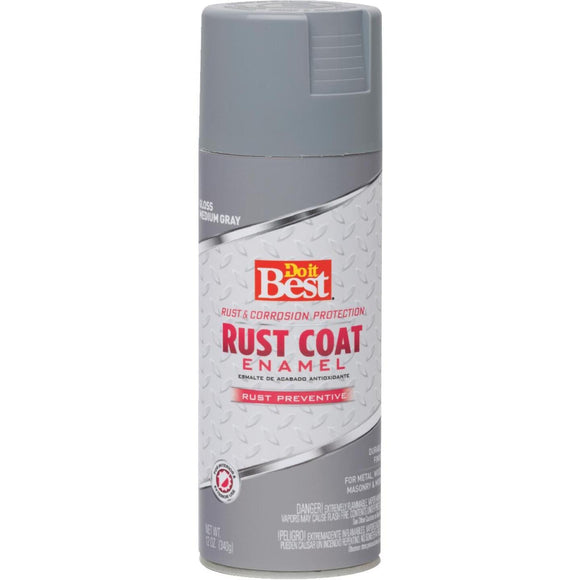 Do it Best Rust Coat Gloss Medium Gray 12 Oz. Anti-Rust Spray Paint