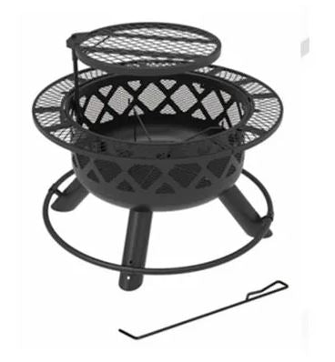 Ranch Fire Pit With Side Tables & Grill Top (24