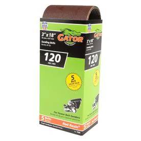 Gator Aluminum Oxide Sanding Belts (3 x 18 50 Grit 5 Pack)