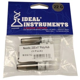 Livestock Injection Needles, Disposable, 1-In. Poly Hub, 22-Ga., 5-Pk.