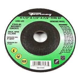 Masonry Grinding Wheel, Type 27, 4.5 x .25-In.