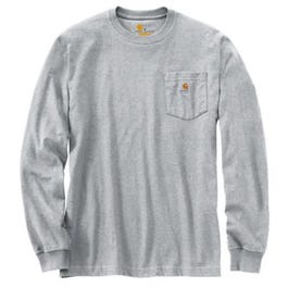 Pocket T-Shirt, Long-Sleeves, Heather Gray, Tall, XXL