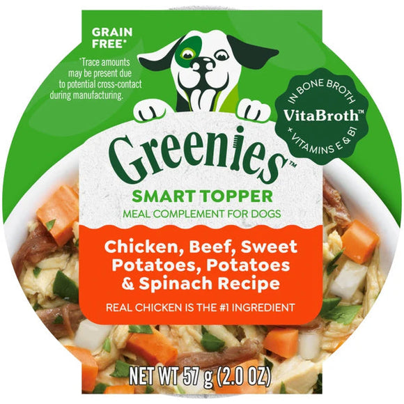 Greenies Smart Topper Wet Mix-In for Dogs, Chicken, Beef, Sweet Potatoes, Potatoes & Spinach Recipe