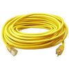 Extension Cord, 12/3 SJTW Yellow Round Vinyl, 50-Ft.