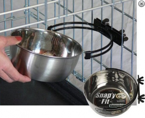 Midwest Stainless Steel Snap'y Fit Water and Feed Bowl