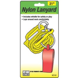 Lanyard with Whistle, Nylon, 21-In.