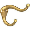 Hat & Coat Hook, Bright Brass Finish, 2-Pk.