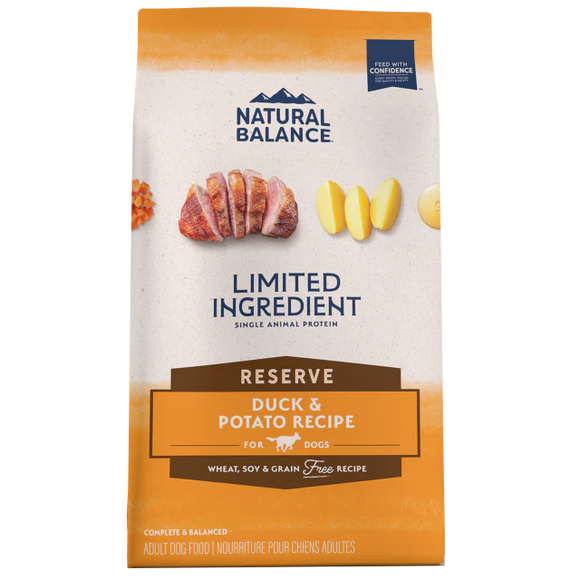 Natural Balance Limited Ingredient Reserve Grain Free Duck & Potato Recipe Dry Dog Formula (12 Lb)