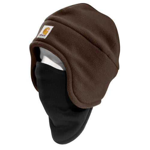 Carhartt Fleece 2-in-1 Hat (Black, OS)