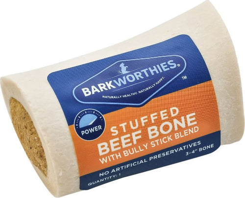 Barkworthies Shin Bone Stuffed with Bully Stick Blend Dog Treat (3-4)