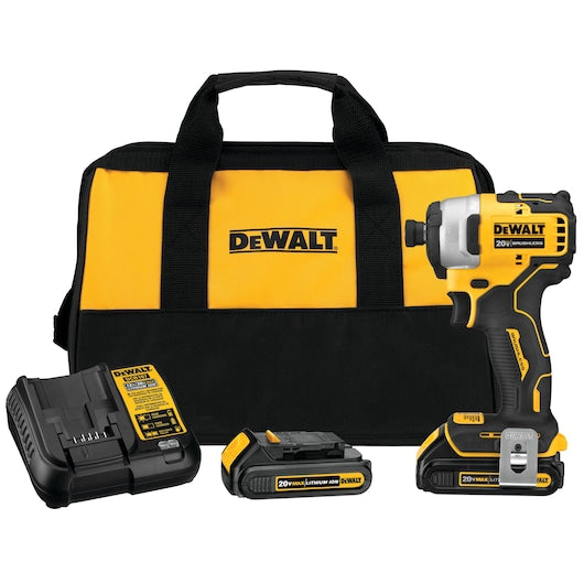 Dewalt ATOMIC™ 20V MAX* Brushless Cordless Compact 1/4 in. Impact Driver Kit