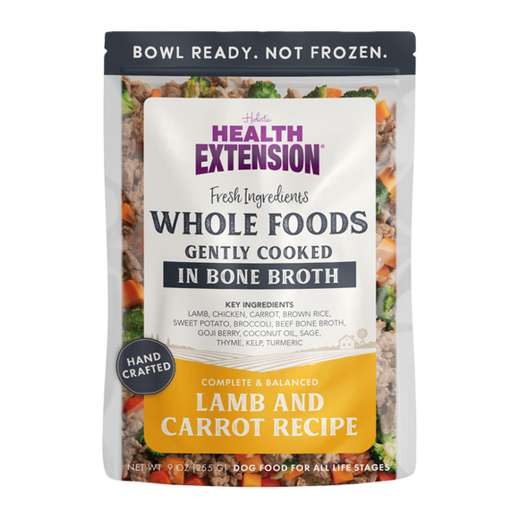 Health Extension Gently Cooked Lamb And Carrot Recipe for Dogs (9 oz Pouch)