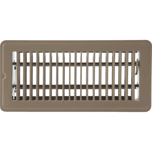 Home Impressions 4 In. x 10 In. Brown Steel Floor Register