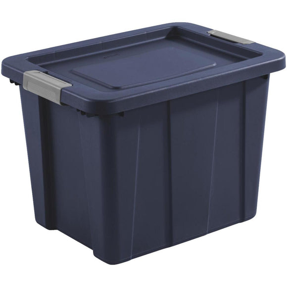 Sterilite Tuff1 18 Gal. Dark Indigo Latching Tote with Titanium Latches