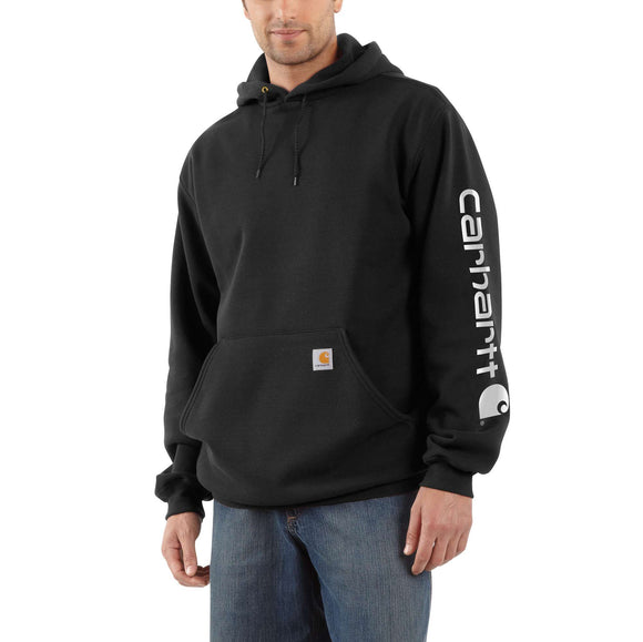 Carhartt Loose Fit Midweight Logo Sleeve Graphic Sweatshirt in Black (M, Regular)