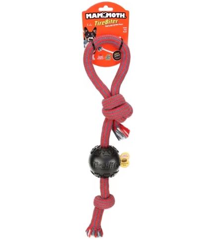 Mammoth TireBiter Ball with Extra Pull Tug Dog Toy (20