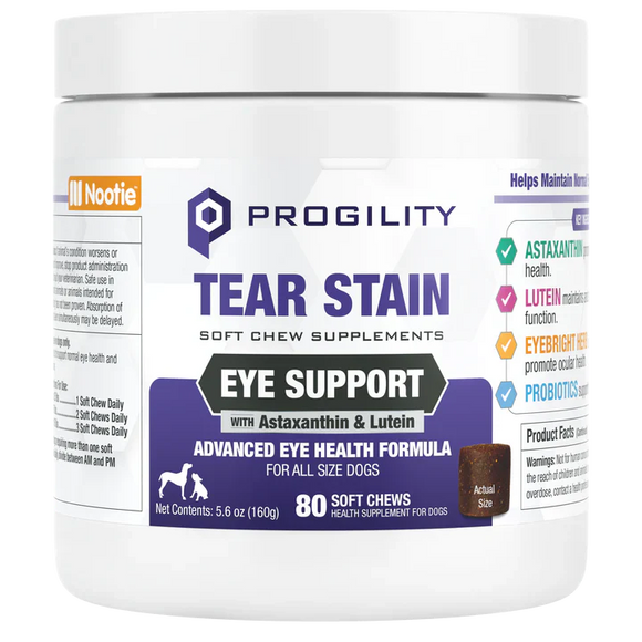 Nootie Progility Tear Stain Eye Support Soft Chew Supplement for Dogs