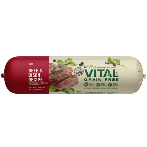 VITAL® Freshpet Grain Free Beef & Bison Recipe with Spinach, Cranberries & Blueberries