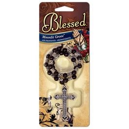 Blessed Car Air Freshener, Metal Cross With Moonlit Grove Scent