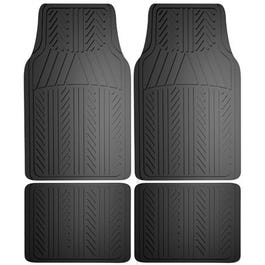 Auto Floor Mats, Black Rubber, 4-Pc.