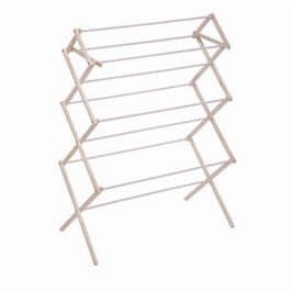 Clothes Drying Rack, Wood, 35.5 x 52 x 14-In.