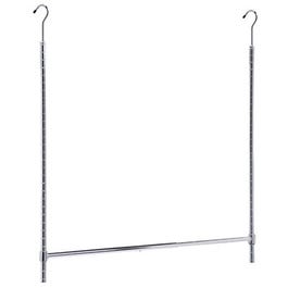 Hanging Closet Rod, Adjustable, Chrome-Plated Steel