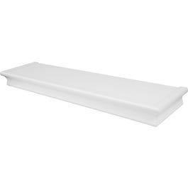 Floating Shelf, Beveled Design, White, 24-In.