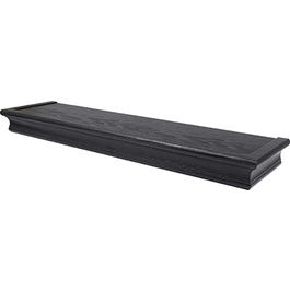 Floating Shelf, Beveled Design, Black, 24-In.