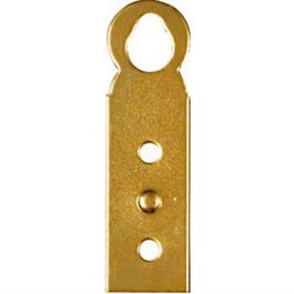 Hanger Plate, Bright Brass, 9/16 x 2-In., 4-Pk.