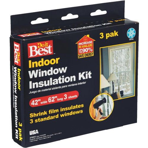 Do it Best 42 In. x 62 In. Indoor Shrink Film Window Kit, (3-Pack)