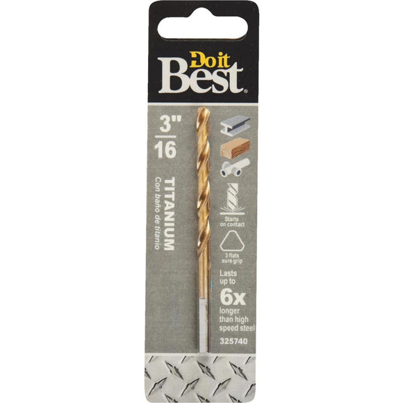 Do it Best 3/16 In. Titanium Drill Bit