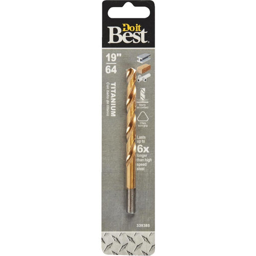 Do it Best 19/64 In. Titanium Drill Bit