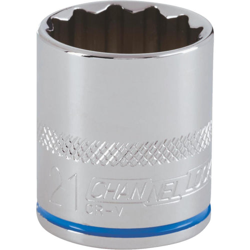 Channellock 3/8 In. Drive 21 mm 12-Point Shallow Metric Socket