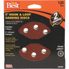 Do it Best 5 In. 120-Grit 8-Hole Pattern Vented Sanding Disc with Hook & Loop Backing (5-Pack)