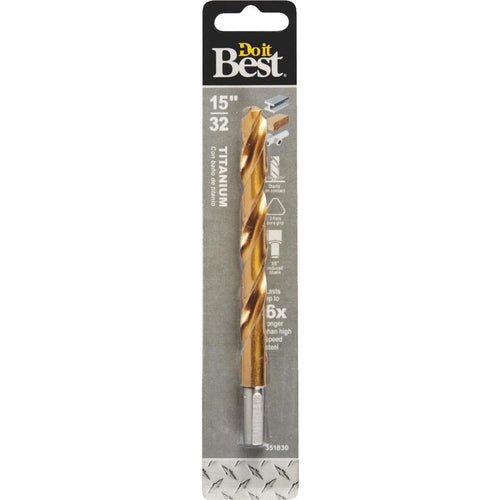 Do it Best 15/32 In. Titanium Drill Bit