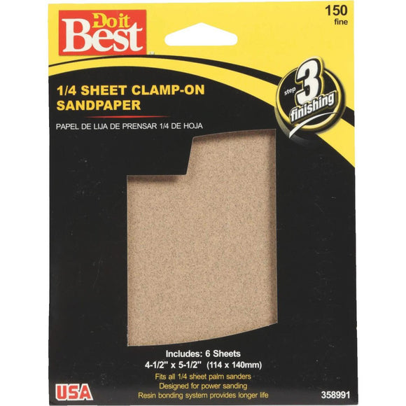 Do it Best 150 Grit 1/4 Sheet Power Sanding Sheet (6-Pack)