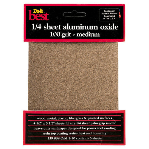 Do it Best 100 Grit 1/4 Sheet Power Sanding Sheet (6-Pack)