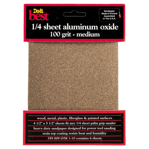 Do it Best 100 Grit 1/4 Sheet Power Sanding Sheet (6-Pack)