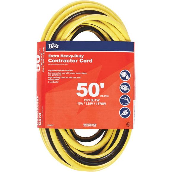 Do it Best 50 Ft. 12/3 Extra Heavy-Duty Contractor Extension Cord