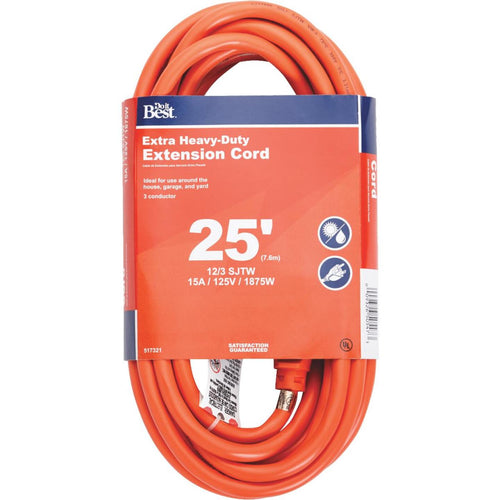 Do it Best 25 Ft. 12/3 Heavy-Duty Outdoor Extension Cord