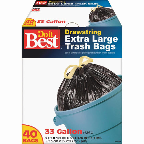 Do it Best 33 Gal. Extra Large Black Trash Bag (40-Count)