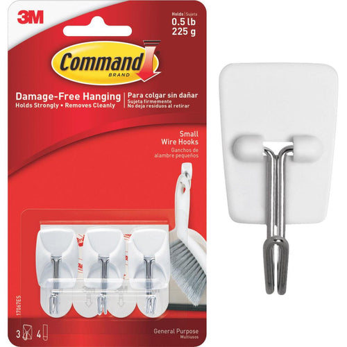 Command 3/4 In. x 1-5/8 In. Wire Adhesive Hook (3 Pack)