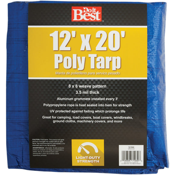 Do it Best Blue Woven 12 Ft. x 20 Ft. General Purpose Tarp