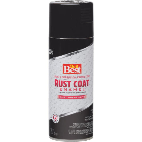 Do it Best Rust Coat Gloss Black 12 Oz. Anti-Rust Spray Paint